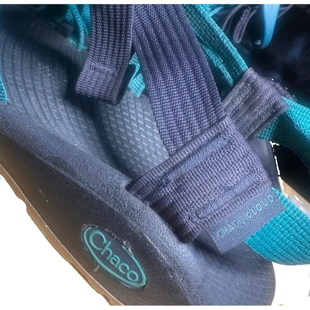 Chaco Z Cloud Women’s 7 Sport Hiking Sandals Teal Blue Adjustable Comfort Outdoo